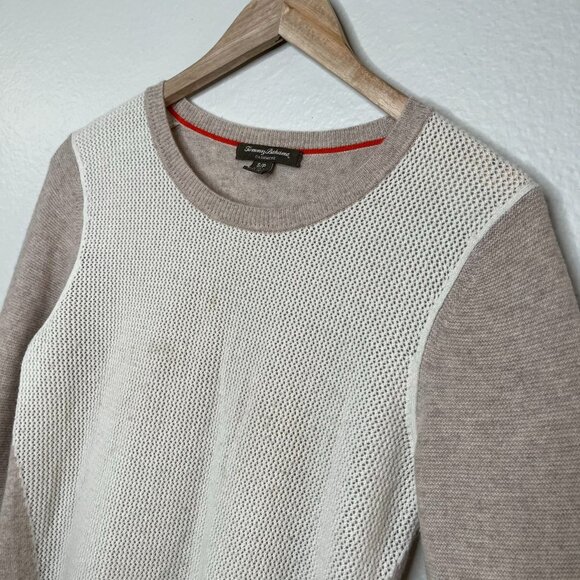 Tommy Bahama womens Beige raglan Cashmere knit pull over Sweater size small - Picture 6 of 11